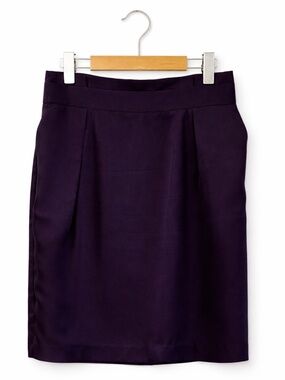 Vintage Jacob 100% Silk Deep Purple Pleated Pencil Skirt – Size 10 EUC